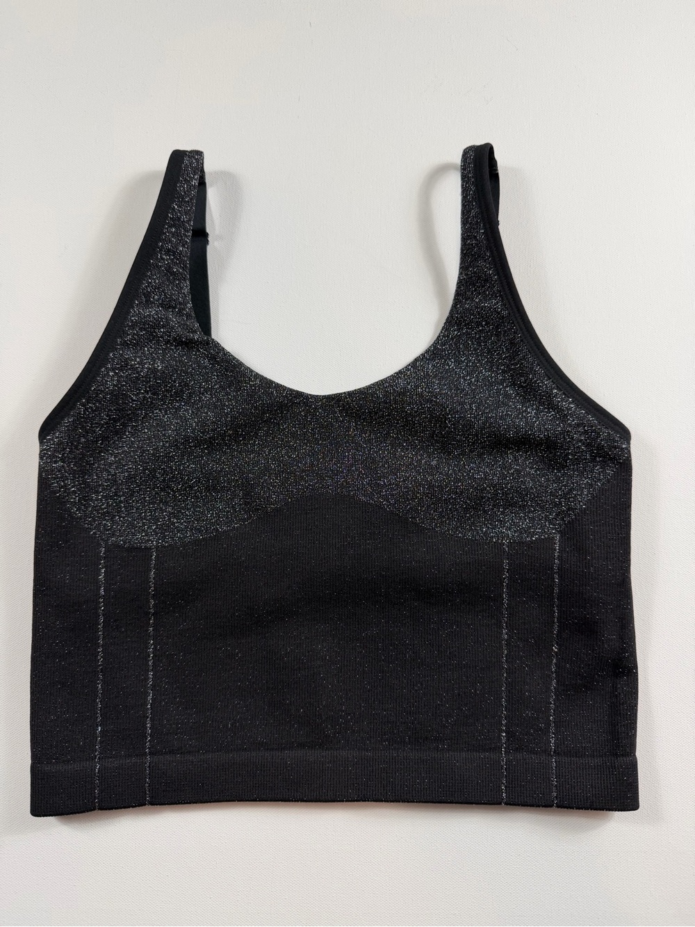 Victoria’s Secret Black Metallic Shimmer Longline Bralette M Seamless LoungeBra